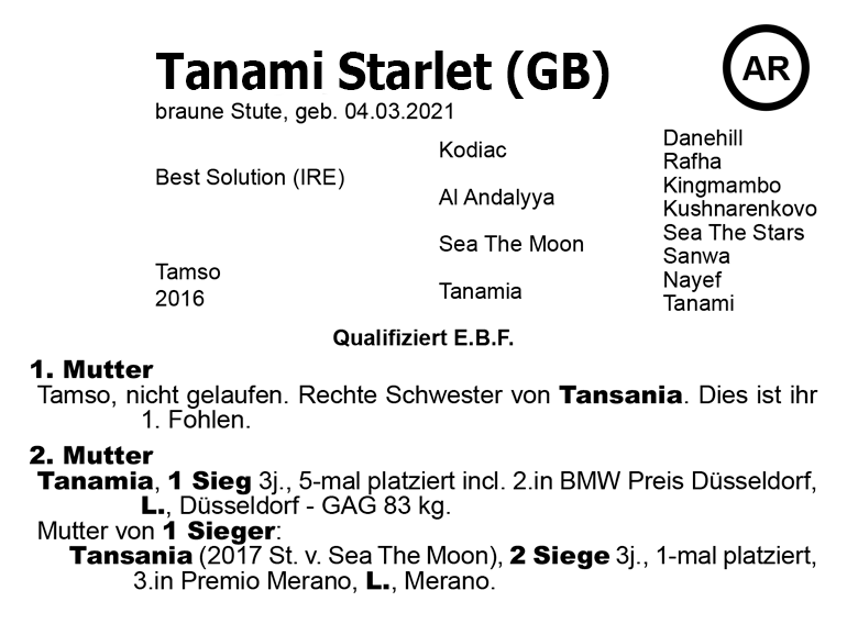 Tribu El Sur Tanami-Starlet